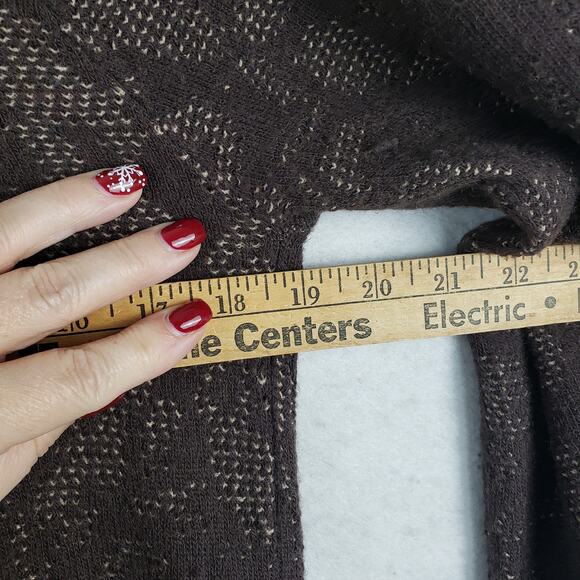 J. Jill Women's M Layered Knit V-Neck Top Brown Tan Coastal Casual Sweater Wool - Picture 7 of 10